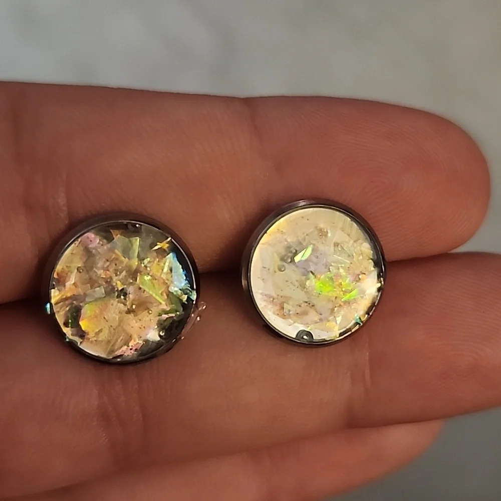 Iridescent Stud Earrings
